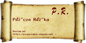 Pöcze Réka névjegykártya